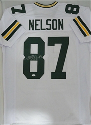 JORDY NELSON SIGNED CUSTOM WHITE PACKERS JERSEY - JSA