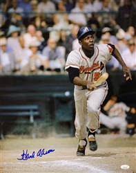 HENRY HANK AARON SIGNED 16X20 BRAVES PHOTO #24 - JSA