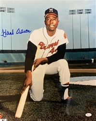 HENRY HANK AARON SIGNED 16X20 BRAVES PHOTO #3 - JSA