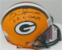 GILBERT BROWN SIGNED PACKERS MINI HELMET W/ SB 31 CHAMPS - JSA