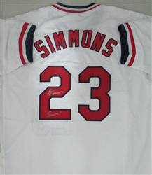 TED SIMMONS SIGNED CUSTOM CARDINALS WHITE JERSEY W/ SIMBA - JSA