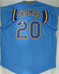 GORMAN THOMAS SIGNED CUSTOM BREWERS BLUE JERSEY - JSA