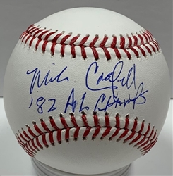 MIKE CALDWELL SIGNED OFFICIAL MLB BASEBALL W/ 1982 AL CHAMPS - BREWERS - JSA