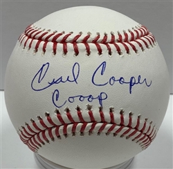 CECIL COOPER SIGNED OFFICIAL MLB BASEBALL W/ "COOOP" - BREWERS - JSA