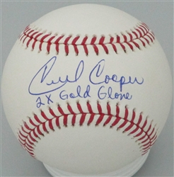 CECIL COOPER SIGNED MLB BASEBALL W/ "2 x GOLD GLOVE"