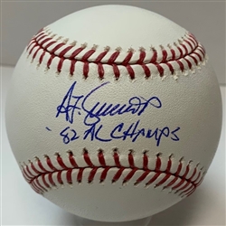 TED SIMMONS SIGNED MLB BASEBALL W/ 82 AL CHAMPS - JSA