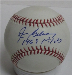 JOHN GELNAR SIGNED OFFICIAL BASEBALL W/ 1969 PILOTS