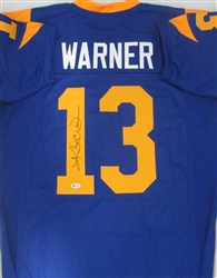 KURT WARNER SIGNED CUSTOM RAMS JERSEY - BECKETT