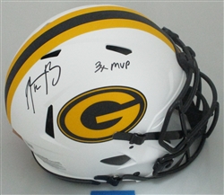 AARON RODGERS SIGNED FULL SIZE PACKERS LUNAR SPEED AUTHENTIC HELMET W/ MVP - FAN