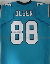 GREG OLSEN SIGNED CUSTOM PANTHERS JERSEY - JSA