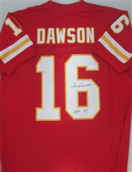 LEN DAWSON SIGNED CUSTOM CHIEFS JERSEY - JSA