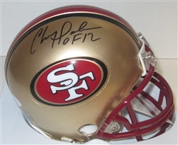 CHRIS DOLEMAN SIGNED 49ERS MINI HELMET W/ HOF '12 - JSA