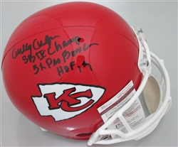 CURLEY CULP SIGNED FULL SIZE CHIEFS REPLICA HELMET W/ SCRIPTS - JSA