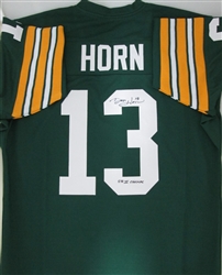 DON HORN SIGNED 3/4 SLEEVE CUSTOM PACKERS JERSEY W/ SB CHAMPS