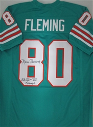 MARV FLEMING SIGNED CUSTOM DOLPHINS JERSEY W/ SB CHAMPS