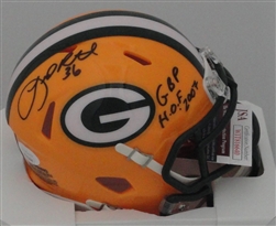 LEROY BUTLER SIGNED PACKERS SPEED MINI HELMET W/ GBP HOF - JSA