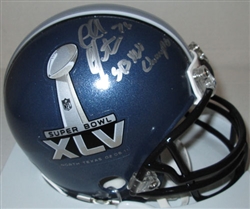 CHAD CLIFTON SIGNED SUPER BOWL XLV MINI HELMET W/ SB XLV CHAMPS