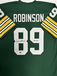 DAVE ROBINSON SIGNED PACKERS WHITE CUSTOM JERSEY W/ 2 INSC
