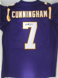 RANDALL CUNNINGHAM SIGNED CUSTOM VIKINGS PURPLE JERSEY