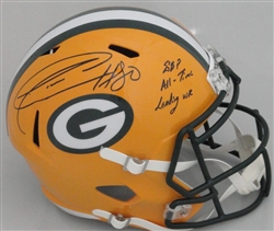 DONALD DRIVER SIGNED FULL SIZE PACKERS REPLICA SPEED HELMET W/ GBP ALL TIME WR - JSA