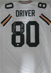 DONALD DRIVER SIGNED CUSTOM REPLICA PACKERS WHITE JERSEY - JSA