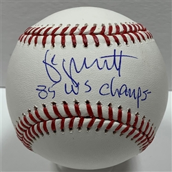GEORGE BRETT SIGNED OFFICIAL MLB BASEBALL W/ '85 WS CHAMPS - ROYALS - JSA