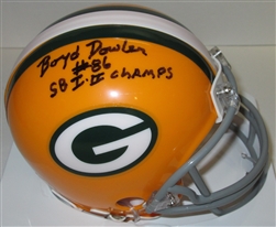 BOYD DOWLER SIGNED PACKERS MINI HELMET W/ SB CHAMPS