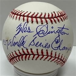 WES COVINGTON (d) SIGNED OFFICIAL BASEBALL #2 W/ 1957 WS CHAMPS