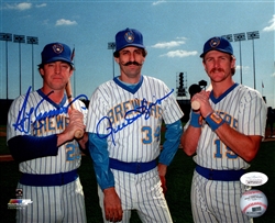 ROLLIE FINGERS & TED SIMMONS DUAL SIGNED 8x10 BREWERS PHOTO