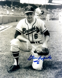 STAN LOPATA (d) SIGNED 8x10 MILW. BRAVES PHOTO #2