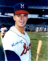 LOU KLIMCHOCK SIGNED 8x10 MILW BRAVES PHOTO #1