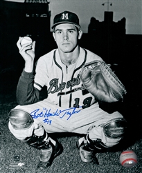 BOB HAWK TAYLOR SIGNED 8X10 MILW BRAVES PHOTO #1