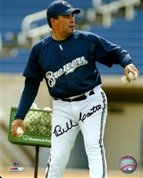 BILL CASTRO SIGNED 8X10 BREWERS PHOTO #1