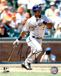 TONY GWYNN JR. SIGNED 8X10 BREWERS PHOTO #1