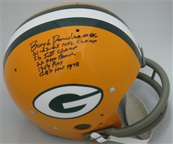 BOYD DOWLER SIGNED FULL SIZE PACKERS TK SUSPENSION HELMET W/ CAREER STATS