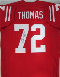 JOE THOMAS SIGNED CUSTOM WI BADGERS JERSEY - JSA