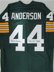 DONNY ANDERSON SIGNED CUSTOM PACKERS JERSEY W/ SB I II