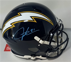 LADANIAN TOMLINSON SIGNED FULL SIZE CHARGERS AUTHENTIC BLUE HELMET - BAS