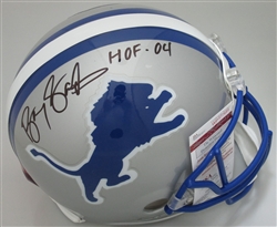 BARRY SANDERS SIGNED FULL SIZE AUTHENTIC LIONS HELMET W/ HOF - JSA