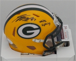 JORDY NELSON SIGNED PACKERS MINI HELMET W/ WHITE LIGHTNING - JSA