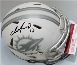 DAN MARINO SIGNED DOLPHINS ICE MINI HELMET - JSA