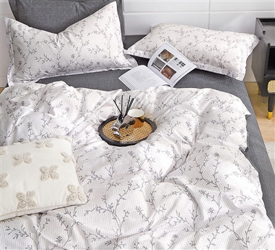 Ivy Gray Branches 100% Cotton Comforter Set