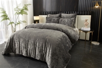 Zera Gray 100% Velvet 5 pcs Comforter Set
