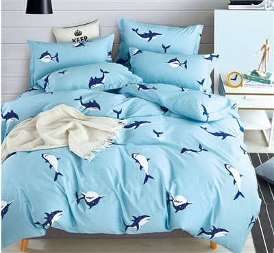 Kids Leighton Ocean Shark 100% Cotton Comforter Set