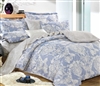 Lauren Blue Damask 100% Cotton Comforter Set