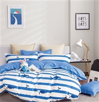 Kids Lennon Blue Whale 100% Cotton Comforter Set