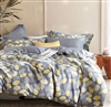 Sistes Gray/Yellow Floral 100% Cotton Reversible Comforter Set