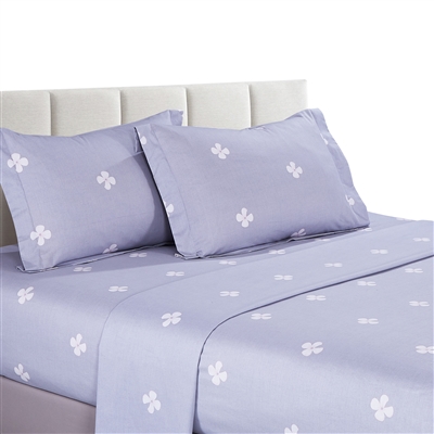 Lillian Gray Floral 100% Cotton 4 pcs Sheet Set