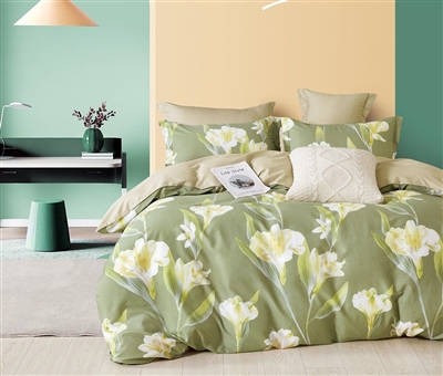 Lily Green Yellow 100% Cotton Comforter Set