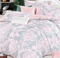 Lauren Pink Damask 100% Cotton  Comforter Set